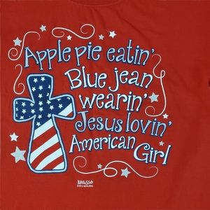 Patriotic tshirt "apple pie loving" Girl/woman